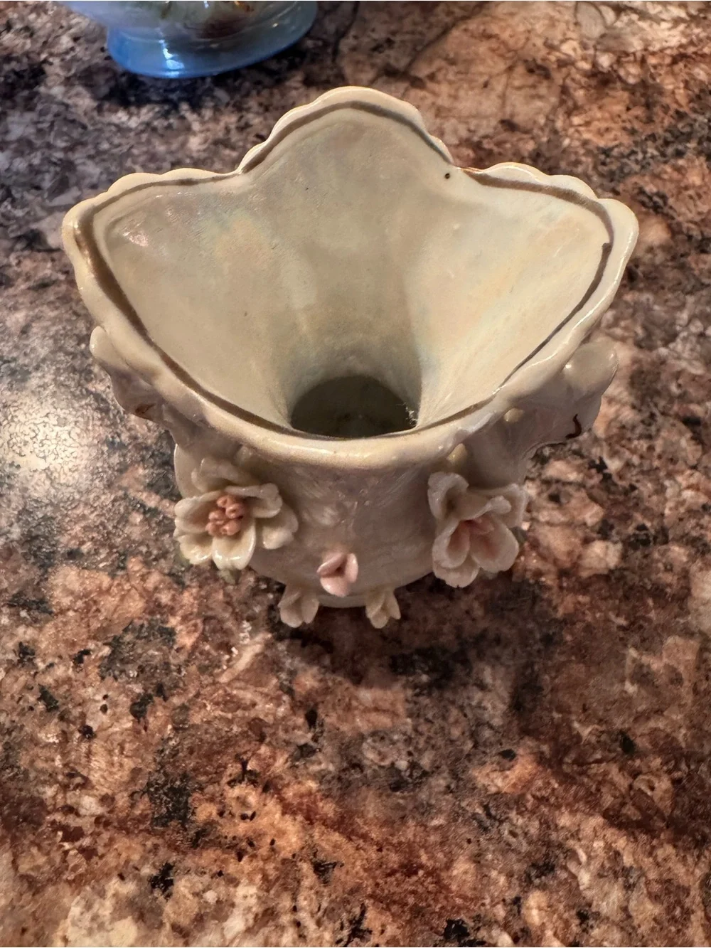 vintage lusterware ceramic swan vase featuring iridescent finishes